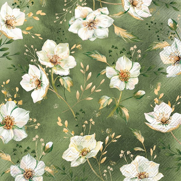 Golden Gala Green  - Luncheon Napkins