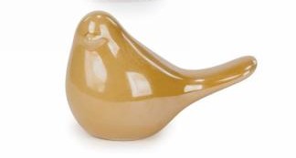 Pearlescent Ceramic Bird - Mustard