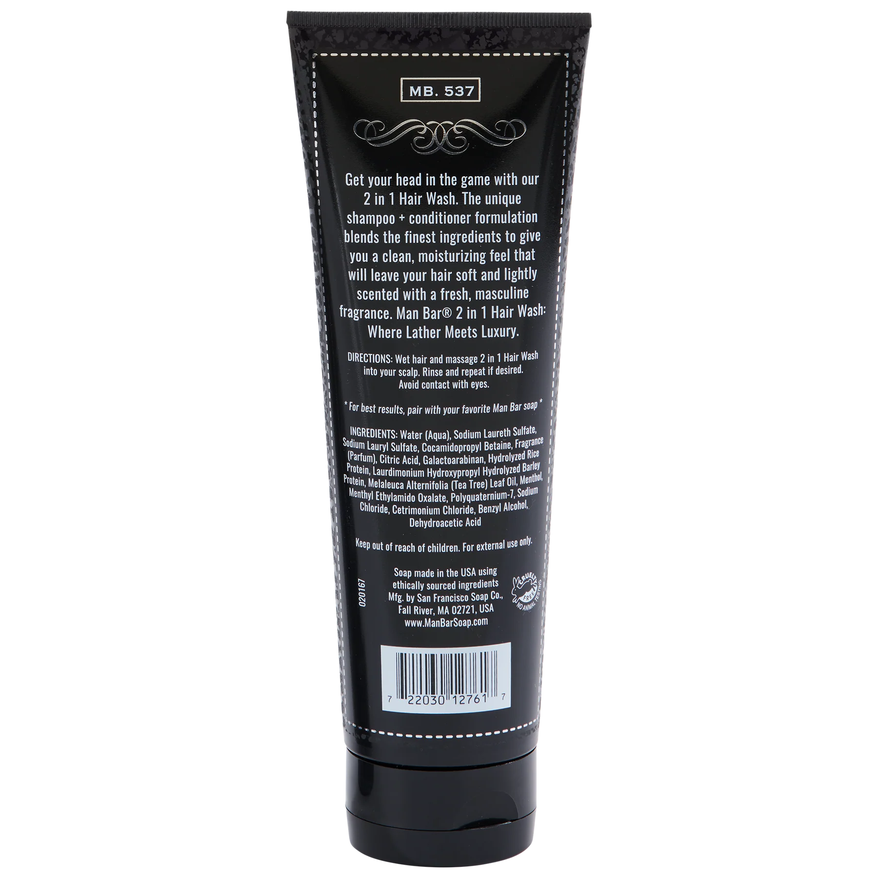 Man Bar 2 in 1 Hair Wash - Midnight Amber - Joshua & Company