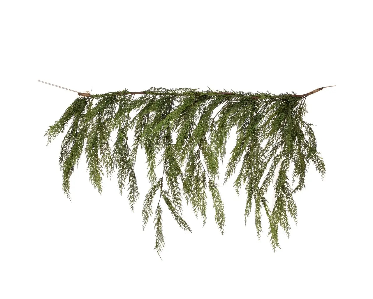 Real Touch Dripping Cedar Garland 40″x27″ – Green