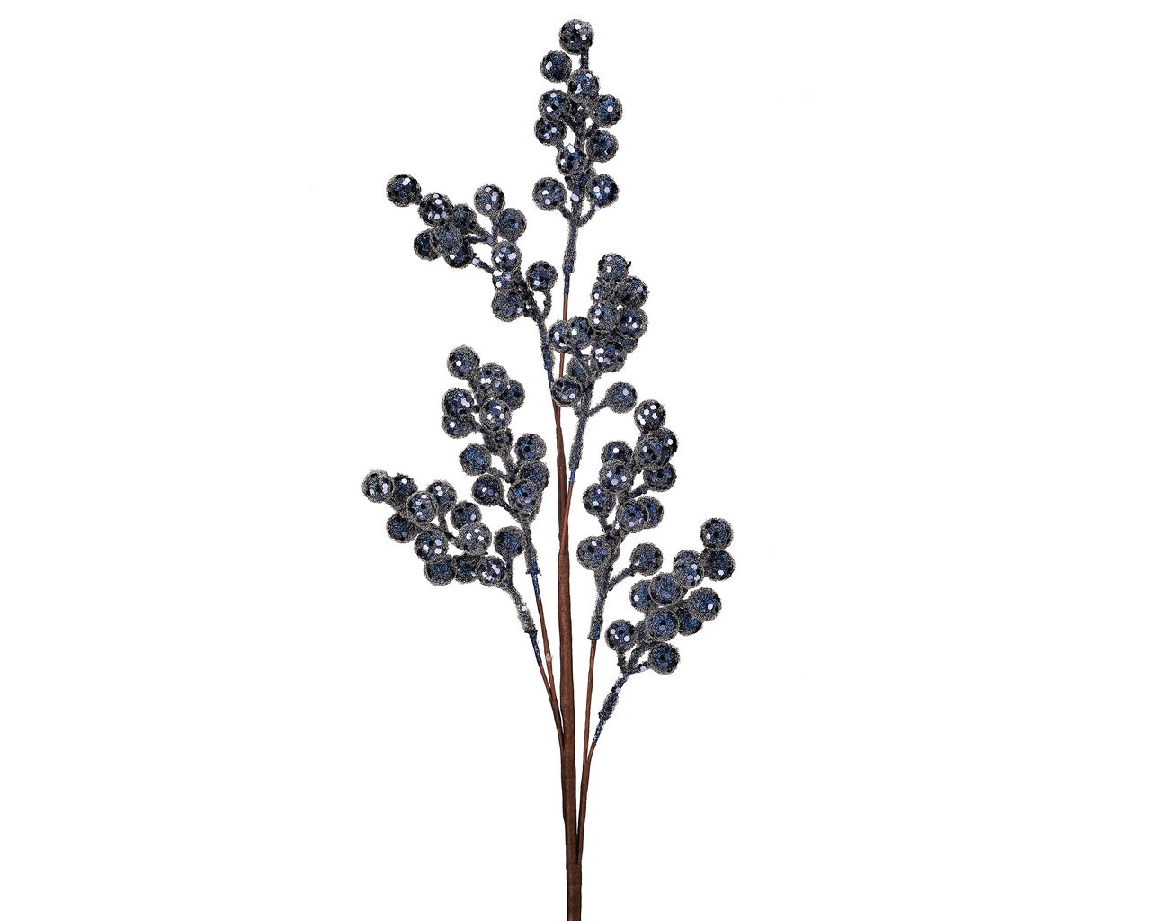 Iced Glitter Berry 36″ Spray – Midnight Blue
