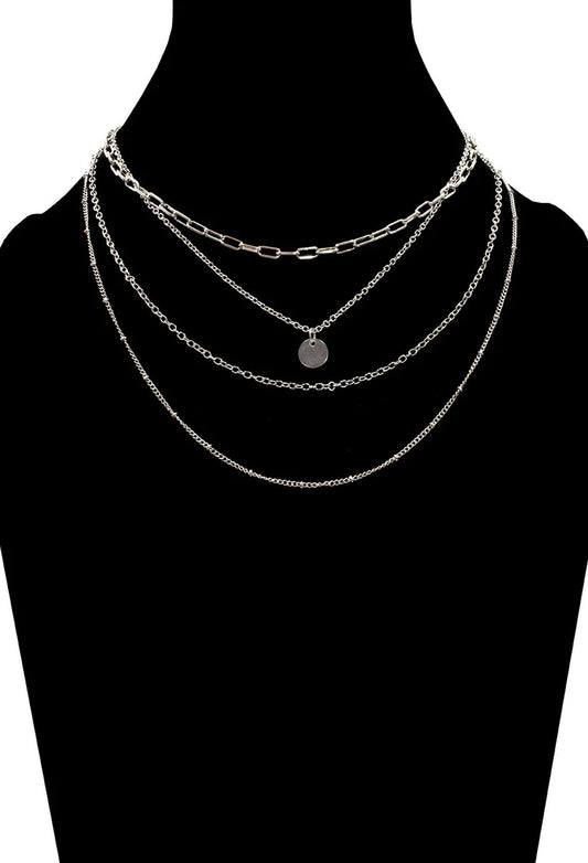 Silver Multi Chain Necklace