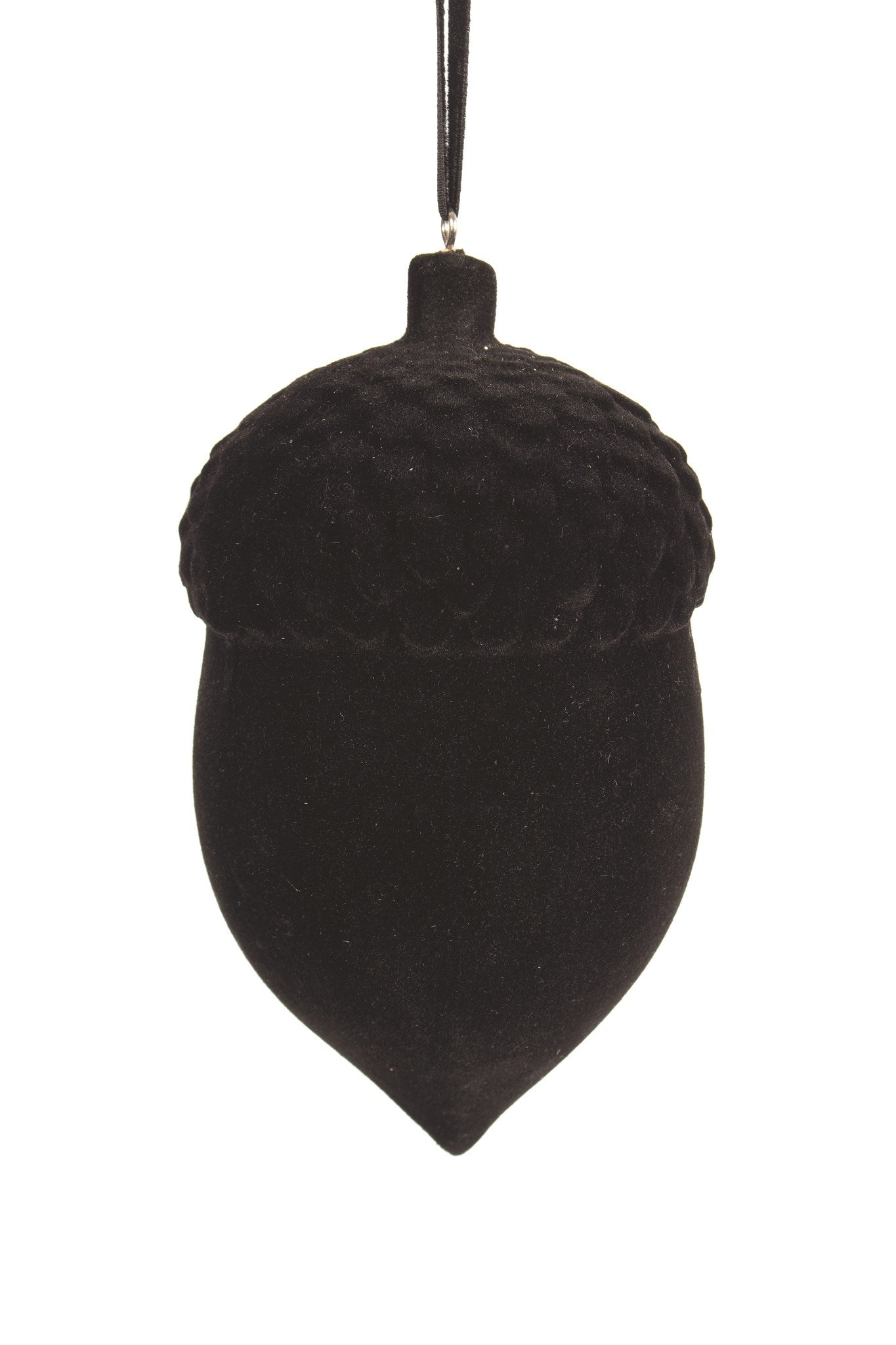 Black Felted Wood Acorn Ornament (2 Sizes)