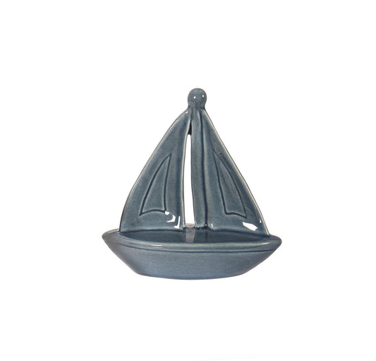 Blue Ceramic Sailboat