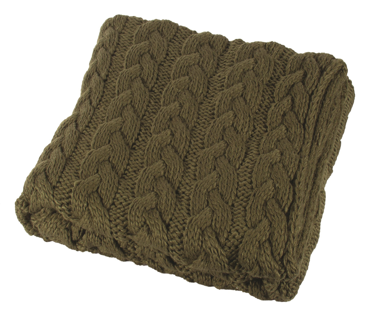 Green Cable Knit Throw