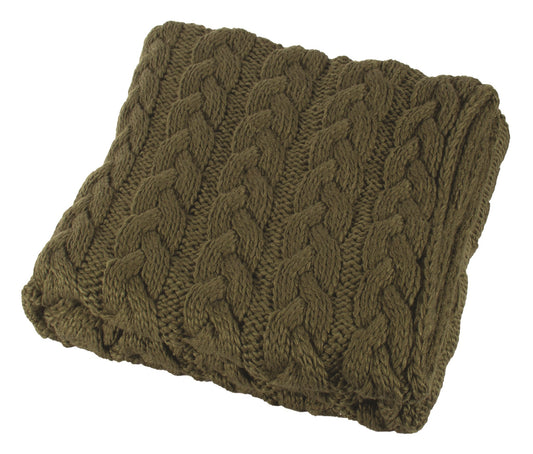 Green Cable Knit Throw