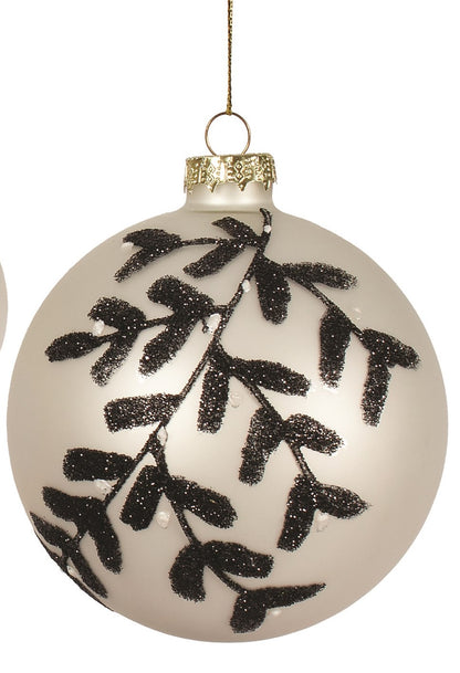 White and Black Leaf Ornament- Assorted Styles