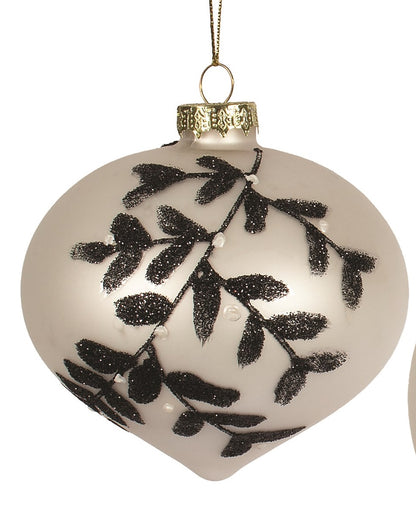 White and Black Leaf Ornament- Assorted Styles