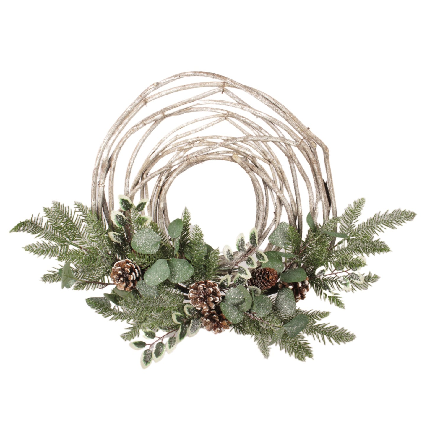 Twig Wreath with Mixed Greens