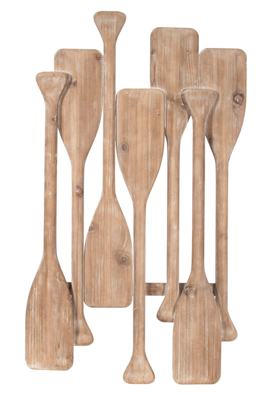 Natural Wood Paddle Collage Wall Art *Store Pick-up Only