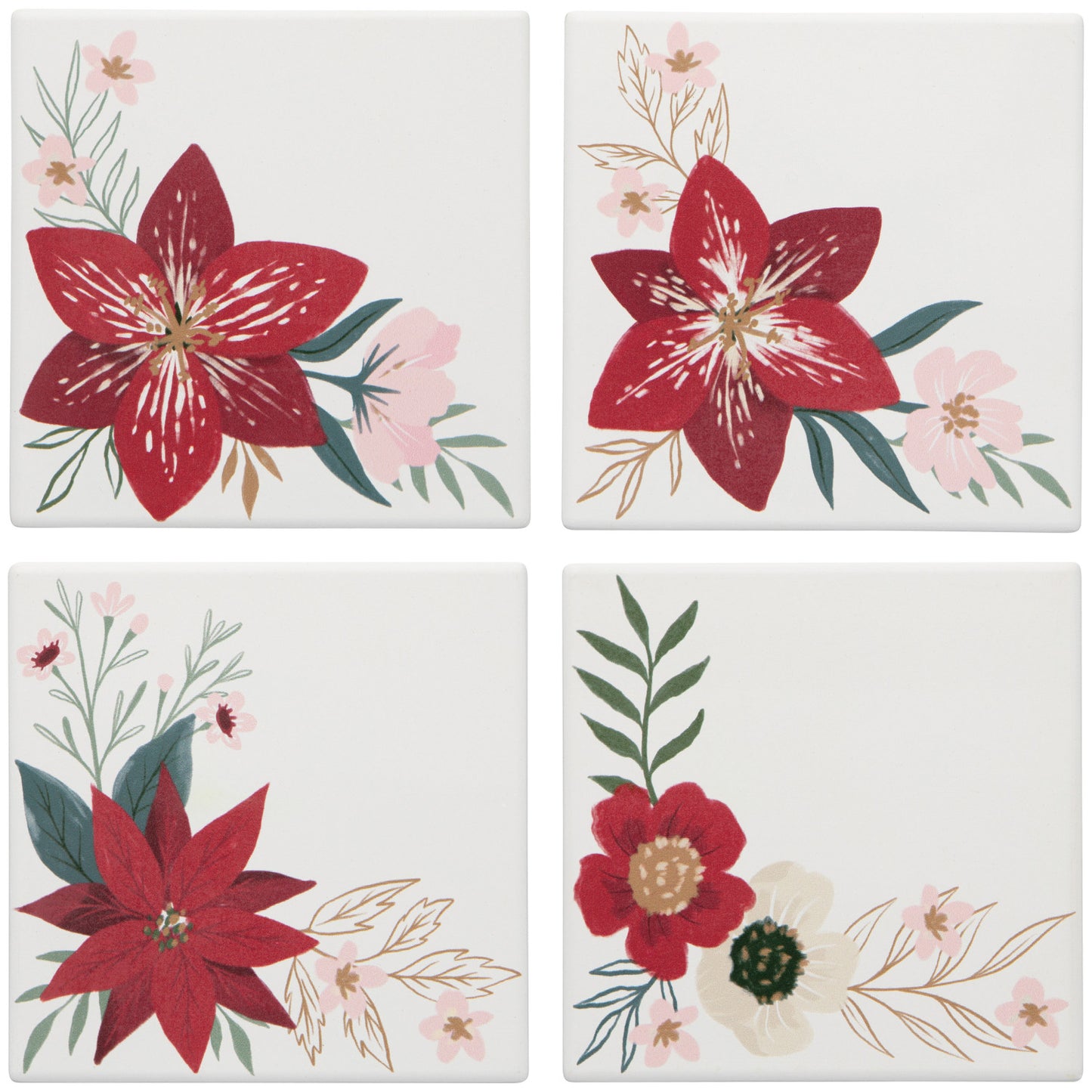 Soak Up Coasters - Amaryllis