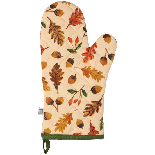 Spruce Oak and Acorn Oven Mitt