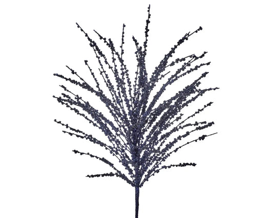 Glitter Berry Grass 24″ Spray – Midnight Blue