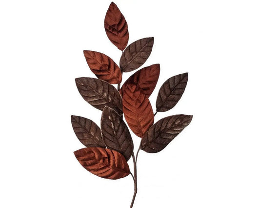 Velvet Magnolia Leaf Spray