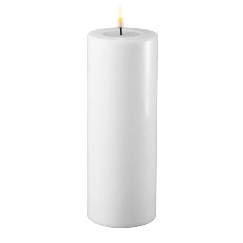 White Wetlook LED Candle 3" x 8"