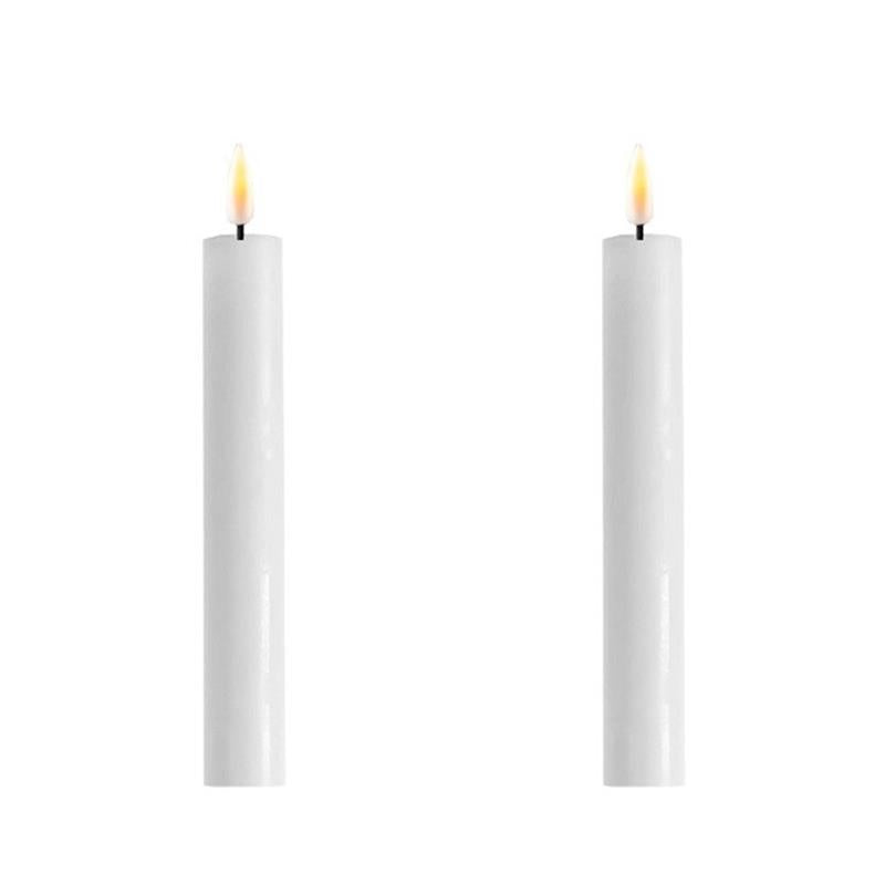 White Wetlook LED Dinner Candle 6" (Set of 2)