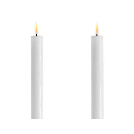 White Wetlook LED Dinner Candle 6" (Set of 2)