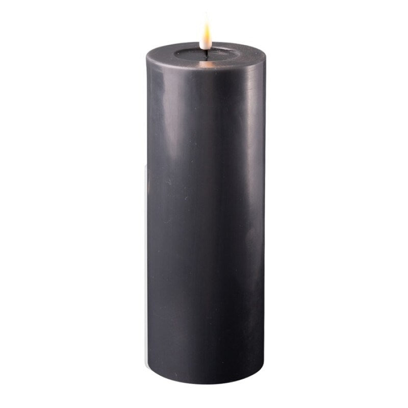 Black Wetlook LED Candle 3" x 8"