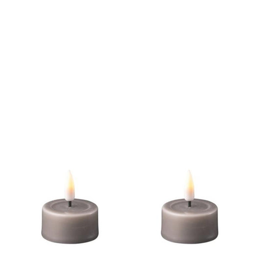Grey Wetlook LED Tealight Candle (set of 2)