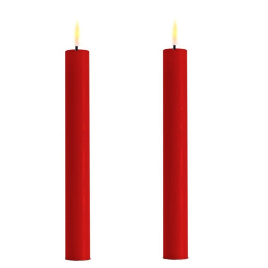 Red Wetlook LED Dinner Candle 9.6" (Set of 2)