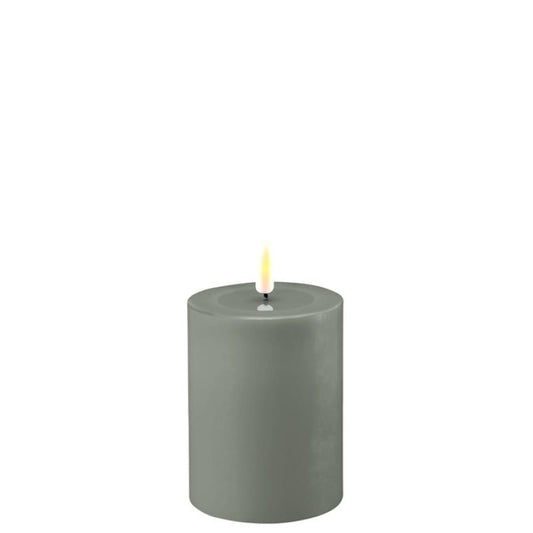 Salvie Green Wetlook LED Candle 3" x 4"