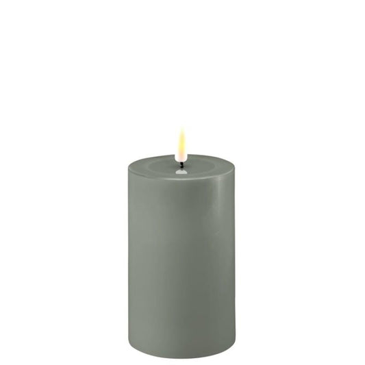 Salvie Green Wetlook LED Candle 3" x 5"