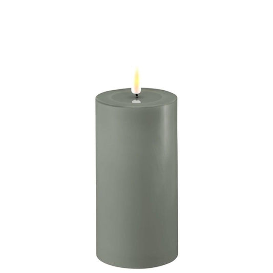 Salvie Green Wetlook LED Candle 3" x 6"
