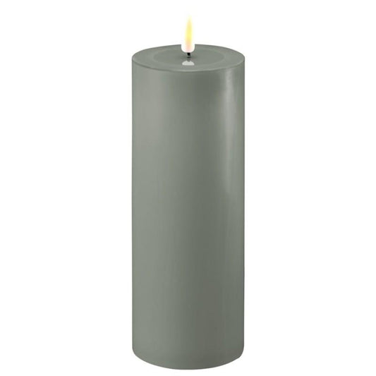Salvie Green Wetlook LED Candle 3" x 8"