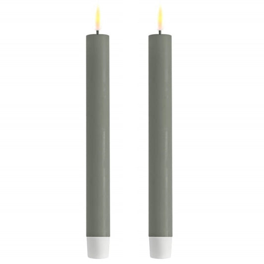 Salvie Green Wetlook LED Dinner Candle 9.6" (Set of 2)