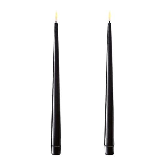 Glossy Black Wetlook LED Tapers 11" (Set of 2)