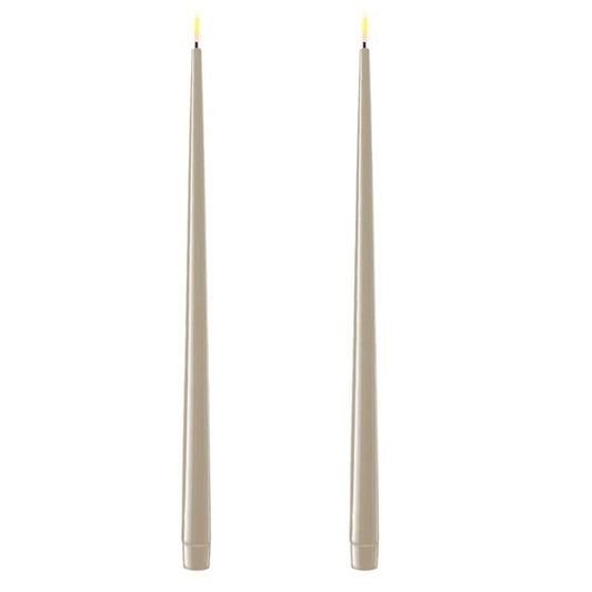 Glossy Sand Wetlook LED Tapers 15" (Set of 2)