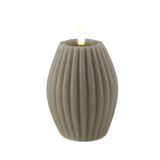Stripe LED Candle 3x4 - Sand