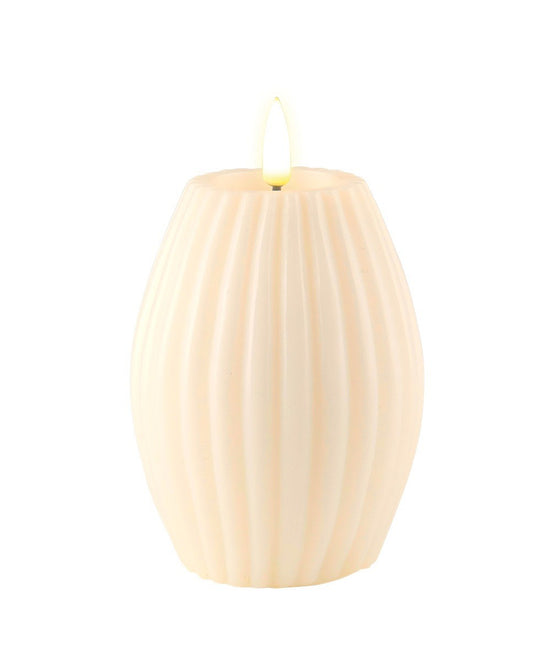 Stripe LED Candle 3x4 - Cream