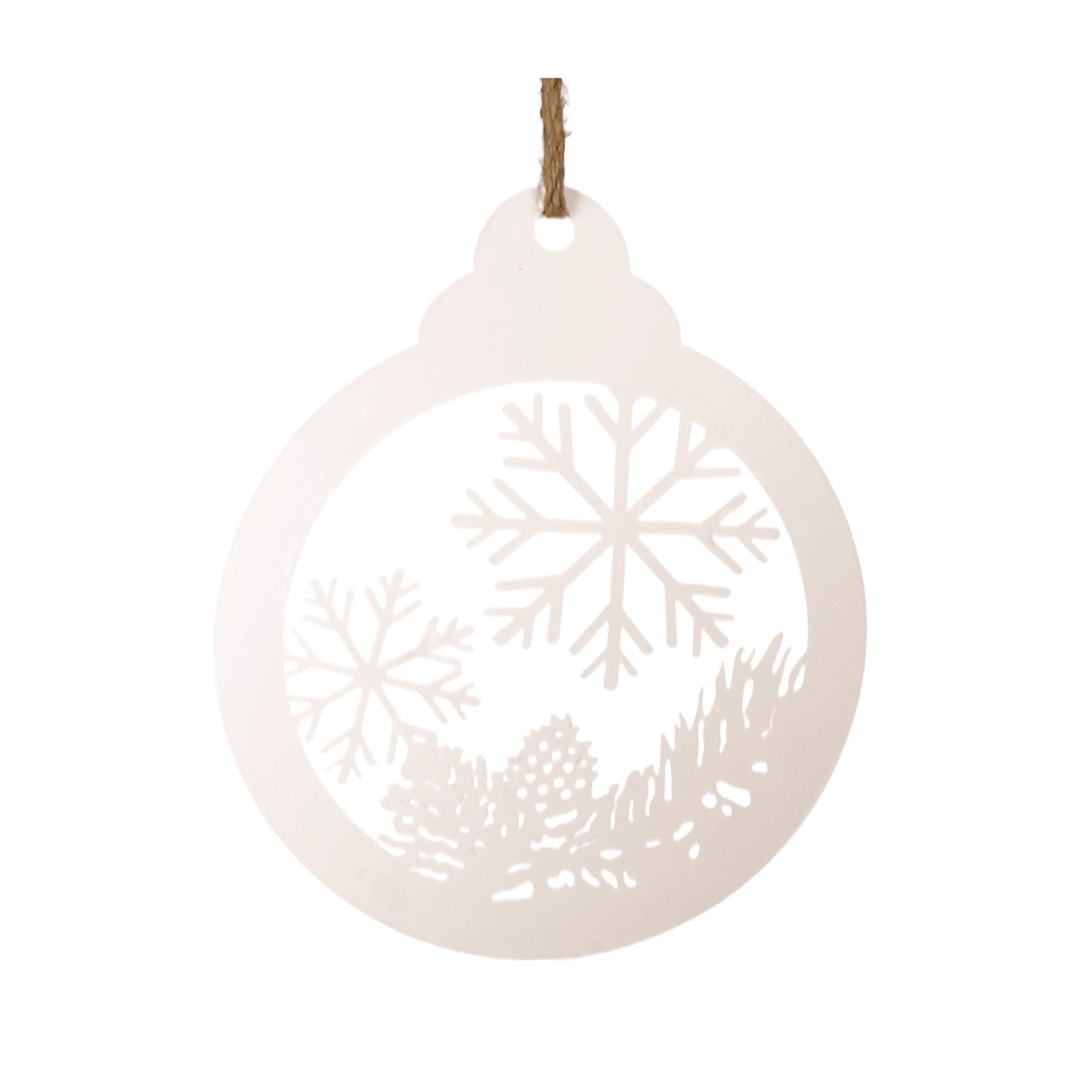 White Metal Snowflake Ornament 12"