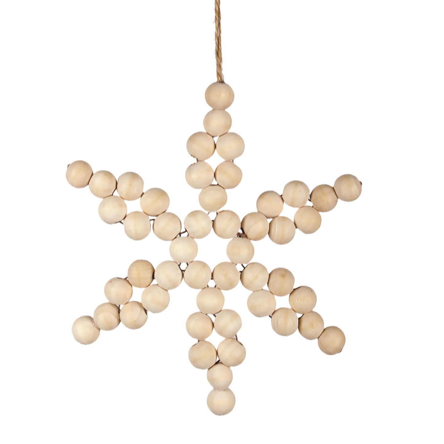 Wooden Bead Snowflake Ornament