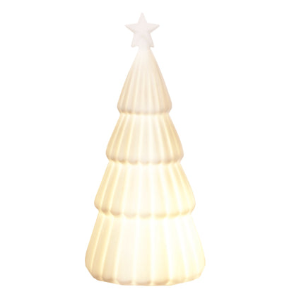 Bisque Fired White Ceramic LED Tree 6"