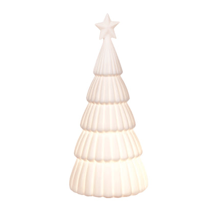 Bisque Fired White Ceramic LED Tree 6"