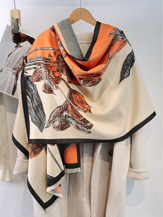 Orange Blanket Scarf