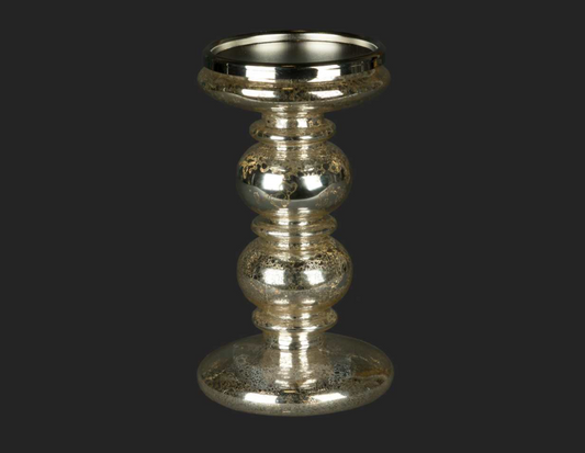 8" LED Candle Holder Silver