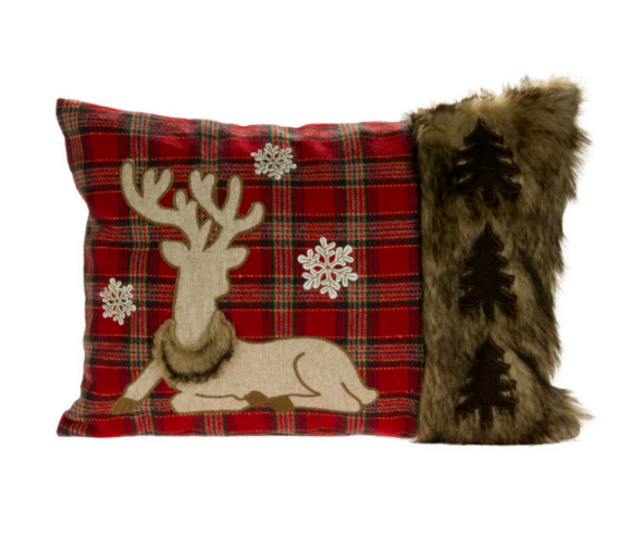 Red Plaid Deer Cushion (2 Sizes)