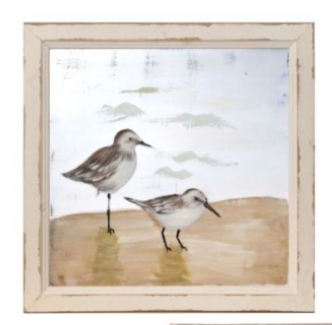 Brown Sea Birds Painted on Screen 16" **Store Pickup Only**