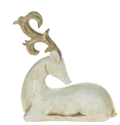 White Wood-Look Deer