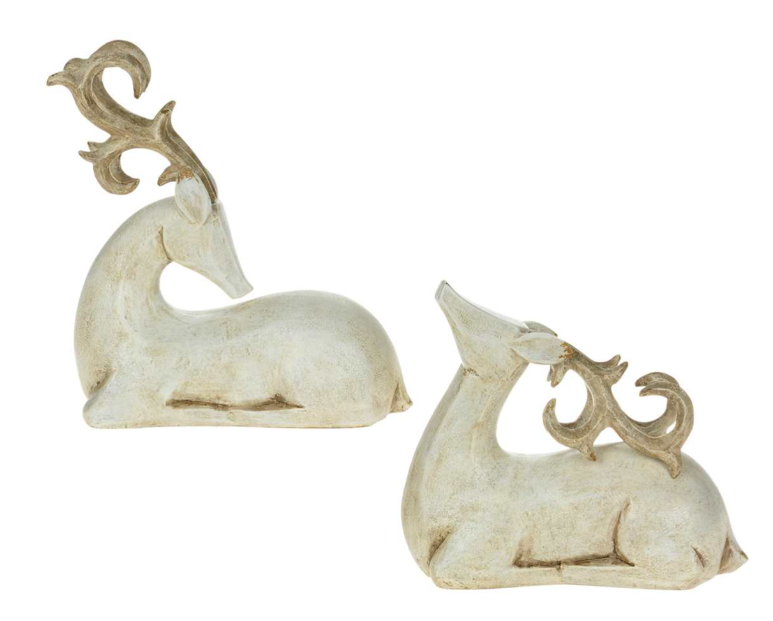 White Wood-Look Deer