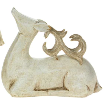White Wood-Look Deer