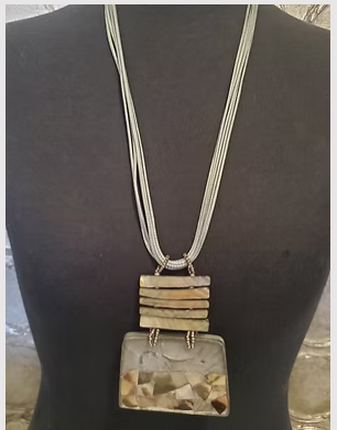 Grey Square Necklace