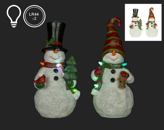 Snowman LED with Birdhouse or Tree