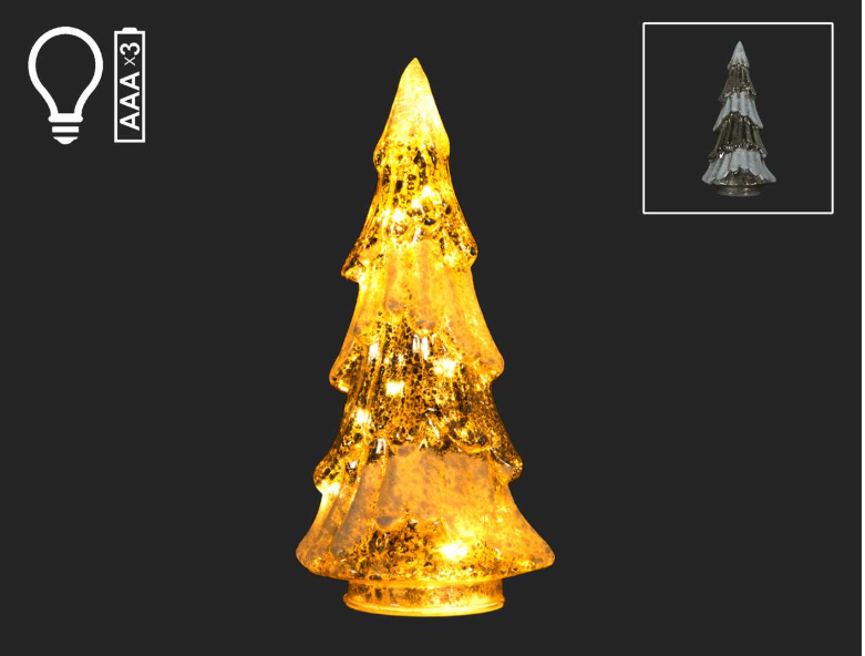 Silver LED Tree with Lights - 10"