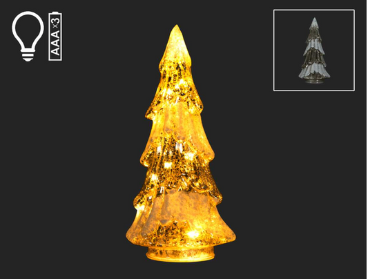 Silver LED Tree with Lights - 10"