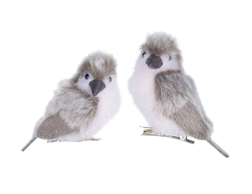 Grey and White Bird Clip