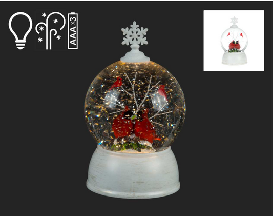 Cardinal Pair Snow Globe